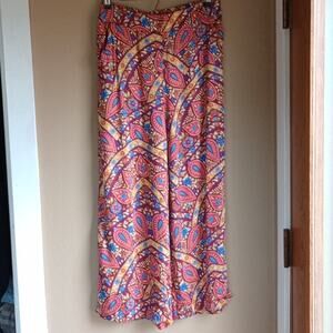 Christian Siriano Rayon Wide Leg Flowy Art to wear Boho Plazzo Pants Size M